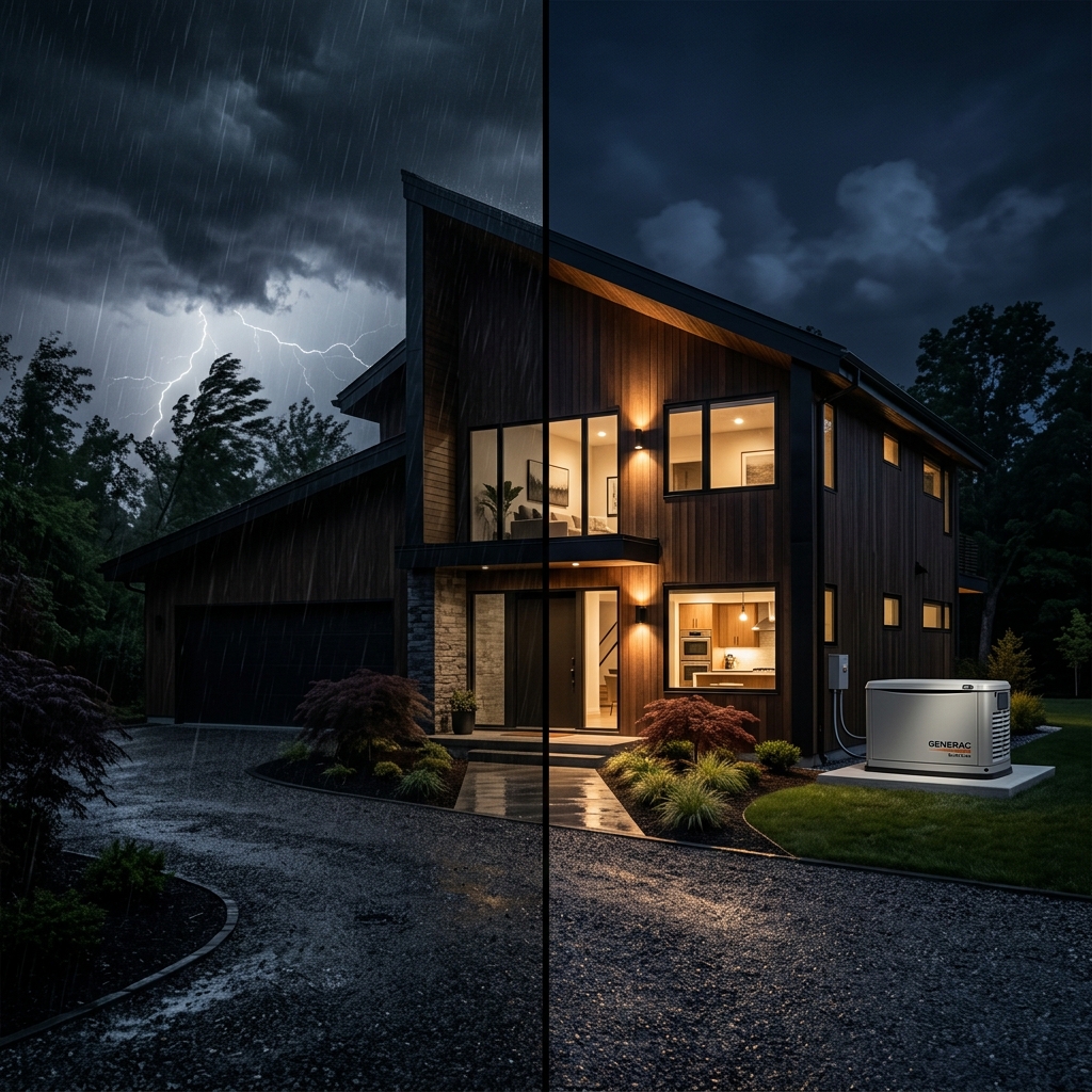 Home Generator Before and After Power Outage